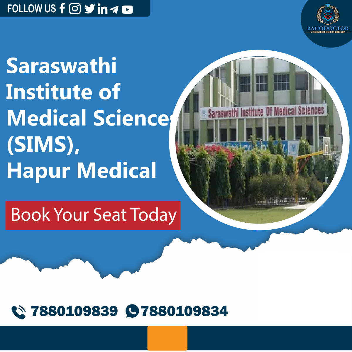 Saraswathi Institute of Medical Sciences Hapur SIMS, Admission 2025, Cutoff, Eligibility, Courses, Fees, Ranking, FAQ