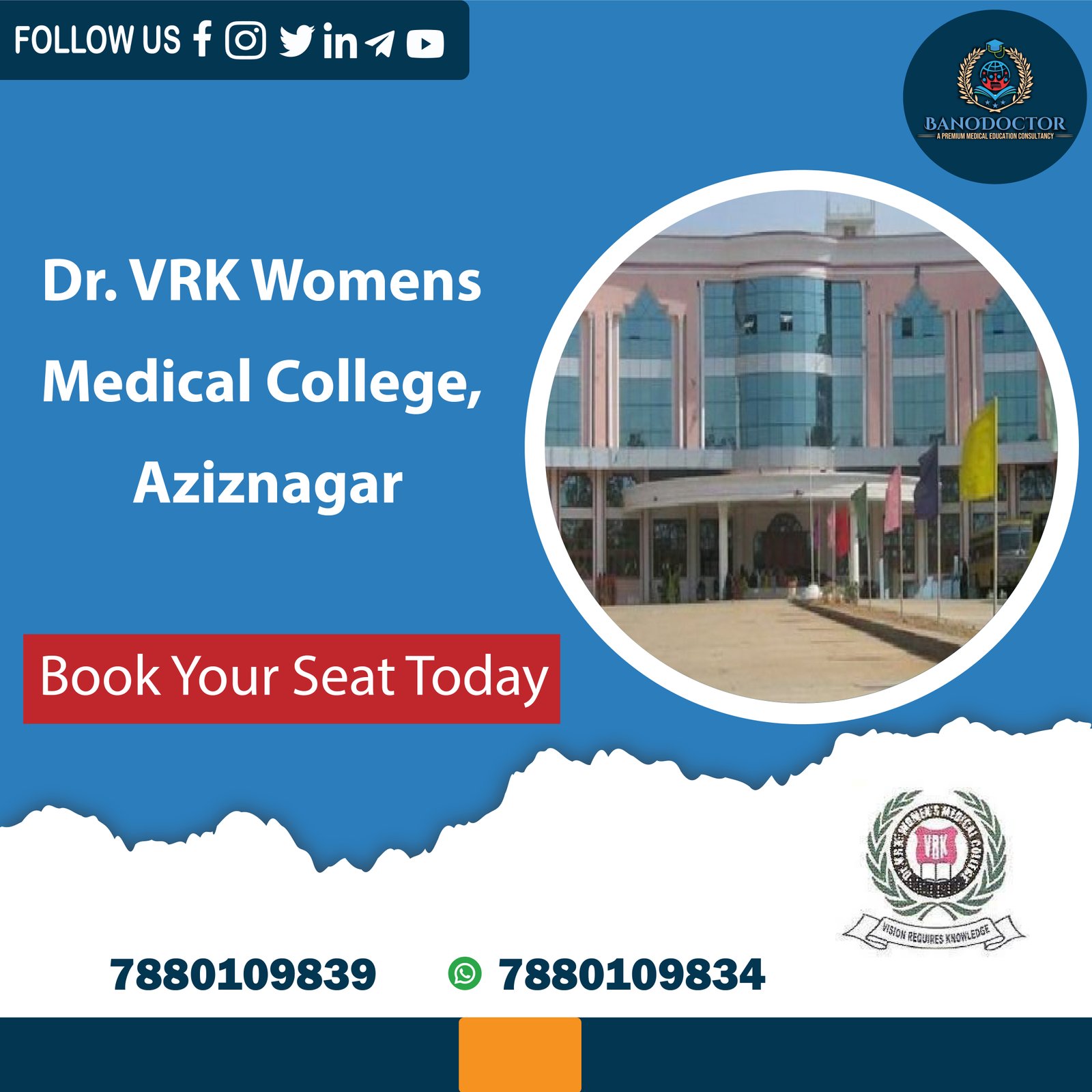 Dr. VRK Womens Medical College, Aziznagar, Telangana  Fees,Ranking,Cutoff,Eligibility,Courses,Admission 2025,FAQ