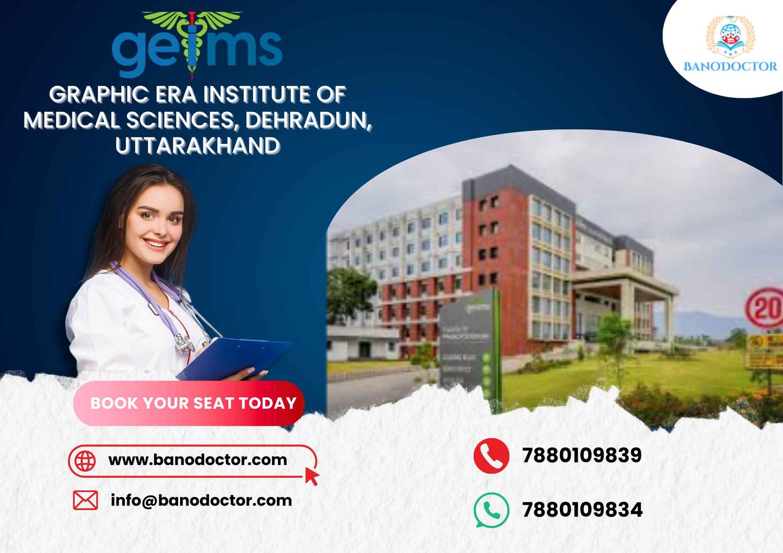 Graphic Era Institute of Medical Sciences, Dehradun – MBBS Admission & Fees | Bano Doctor