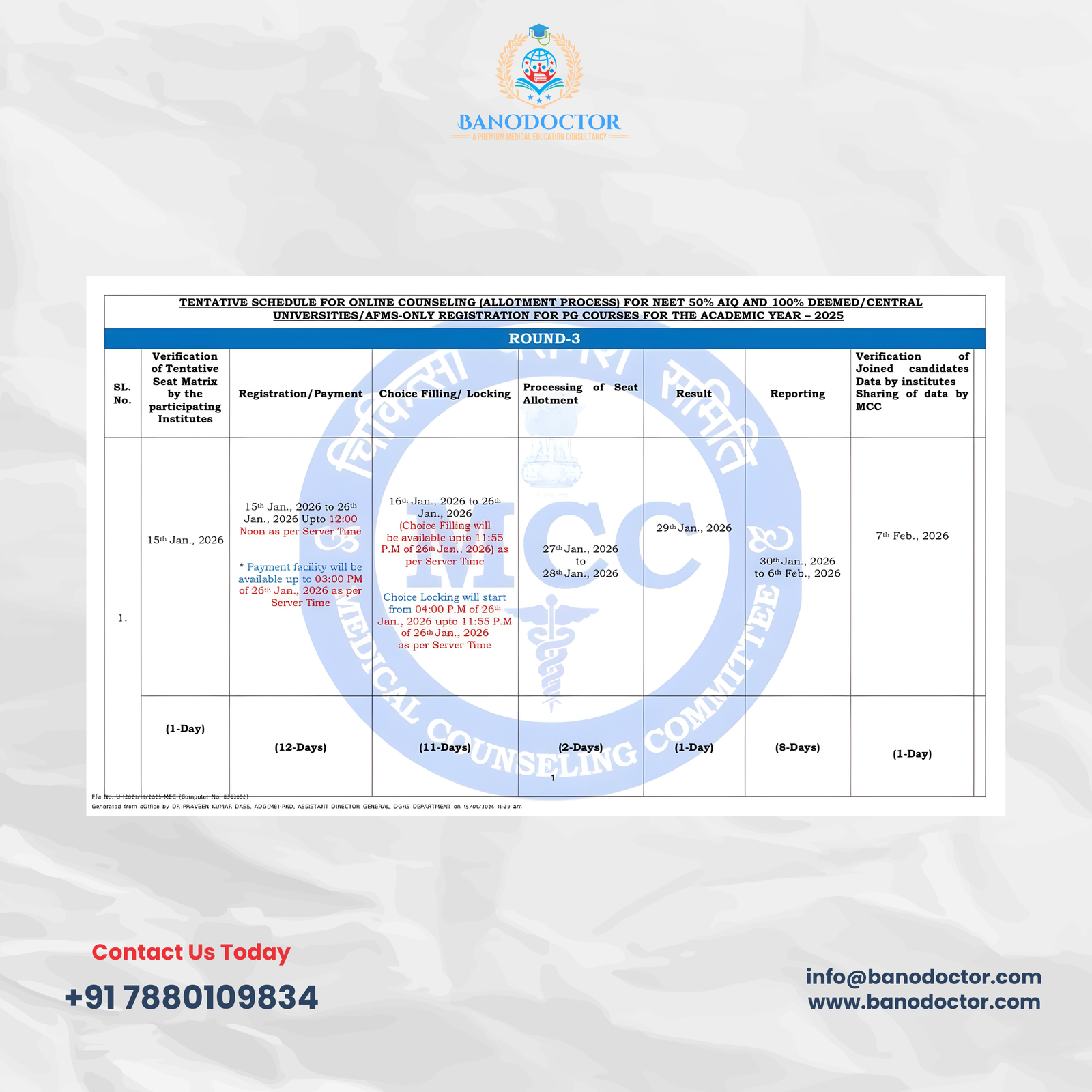 NEET PG 2025: Round-3 Counselling Schedule Announced for PG Medical Admissions